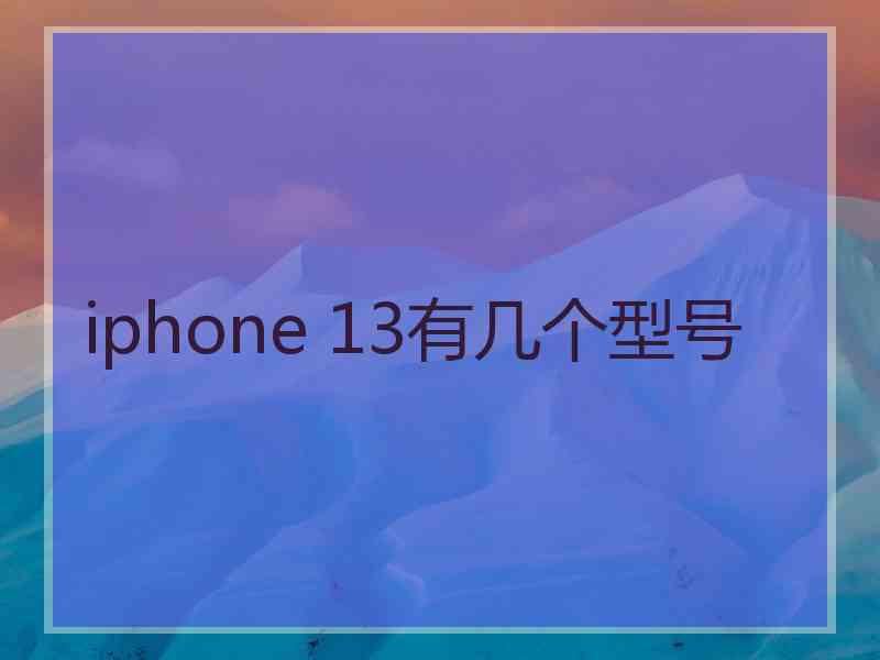 iphone 13有几个型号