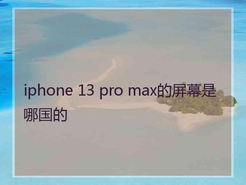 iphone 13 pro max的屏幕是哪国的