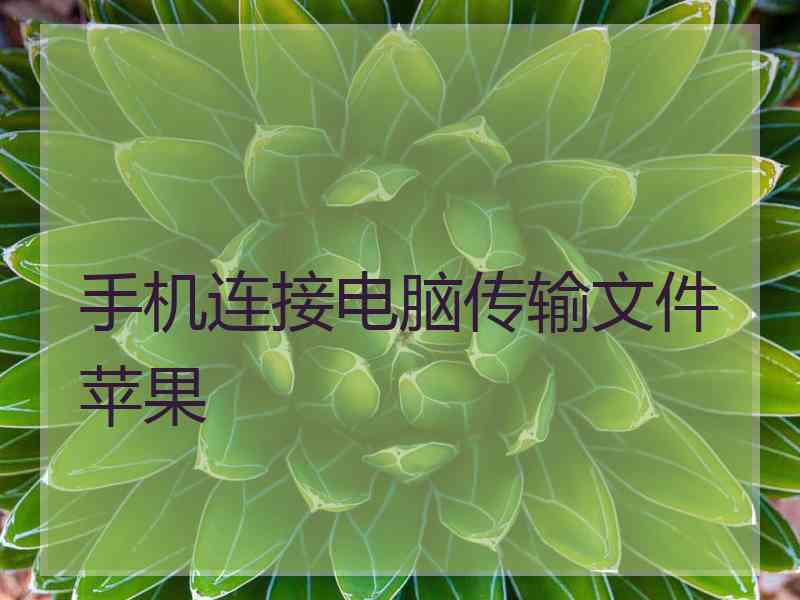 手机连接电脑传输文件苹果