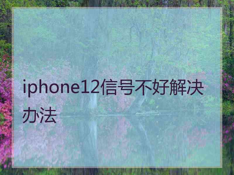 iphone12信号不好解决办法