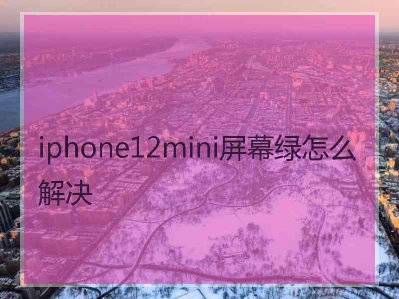 iphone12mini屏幕绿怎么解决