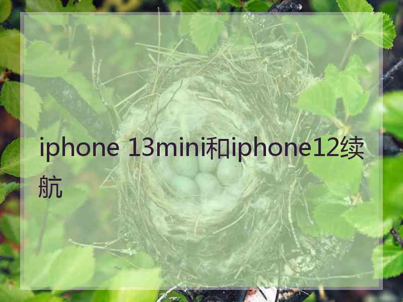 iphone 13mini和iphone12续航