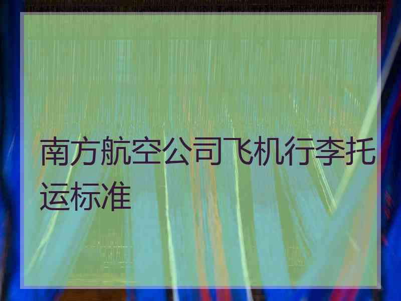 南方航空公司飞机行李托运标准