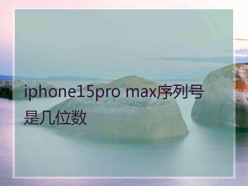 iphone15pro max序列号是几位数