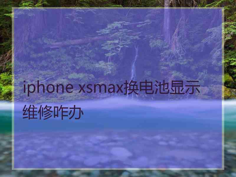 iphone xsmax换电池显示维修咋办