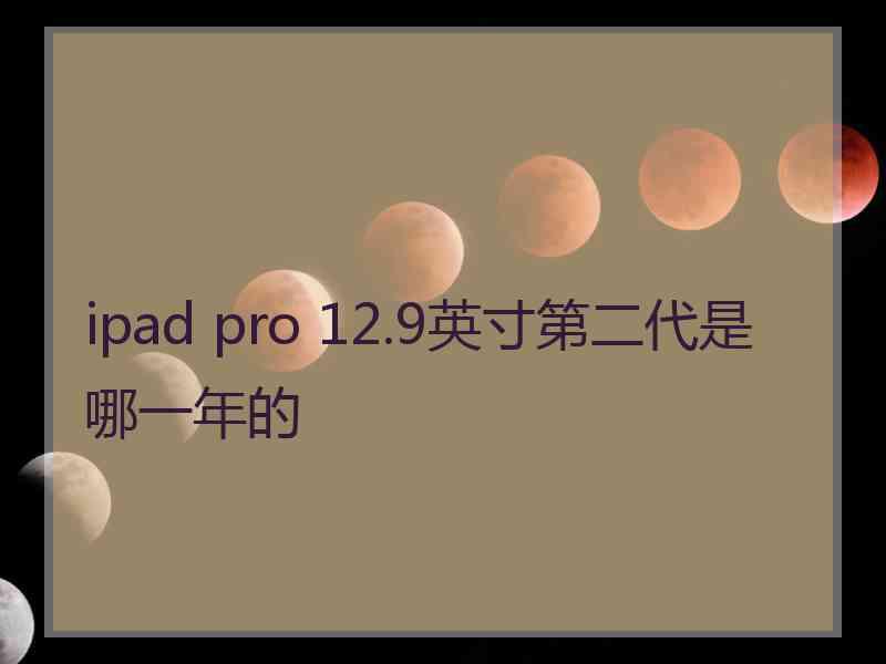 ipad pro 12.9英寸第二代是哪一年的