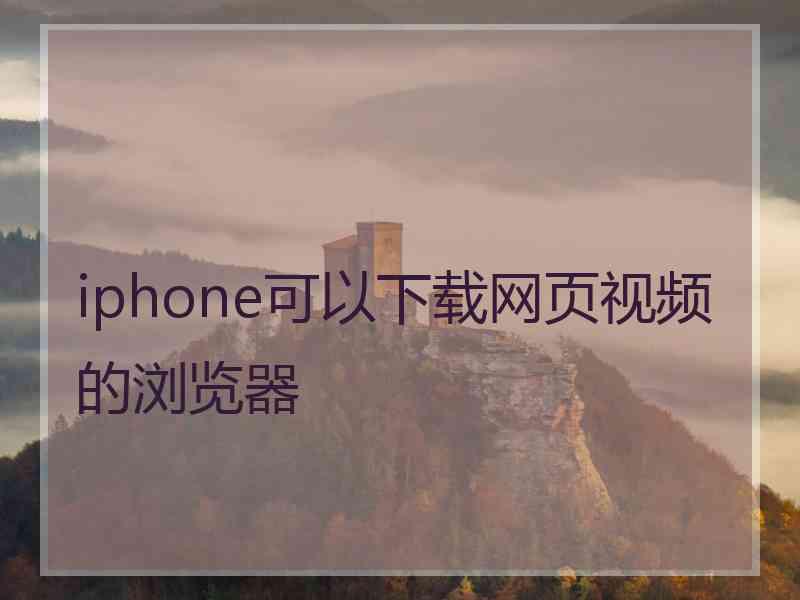 iphone可以下载网页视频的浏览器