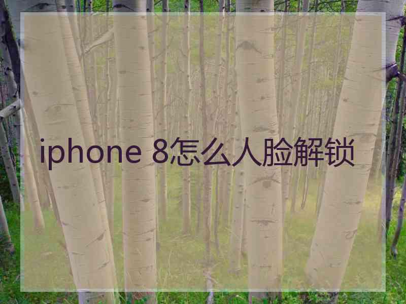 iphone 8怎么人脸解锁