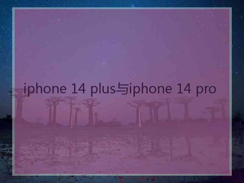 iphone 14 plus与iphone 14 pro