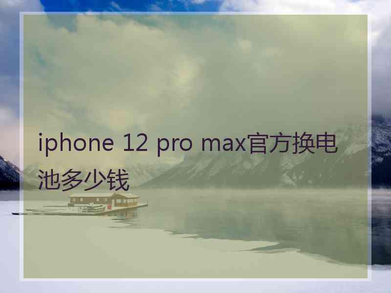 iphone 12 pro max官方换电池多少钱