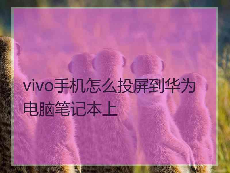 vivo手机怎么投屏到华为电脑笔记本上