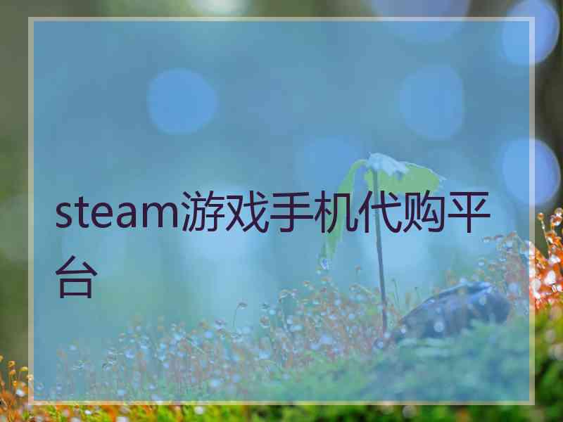 steam游戏手机代购平台