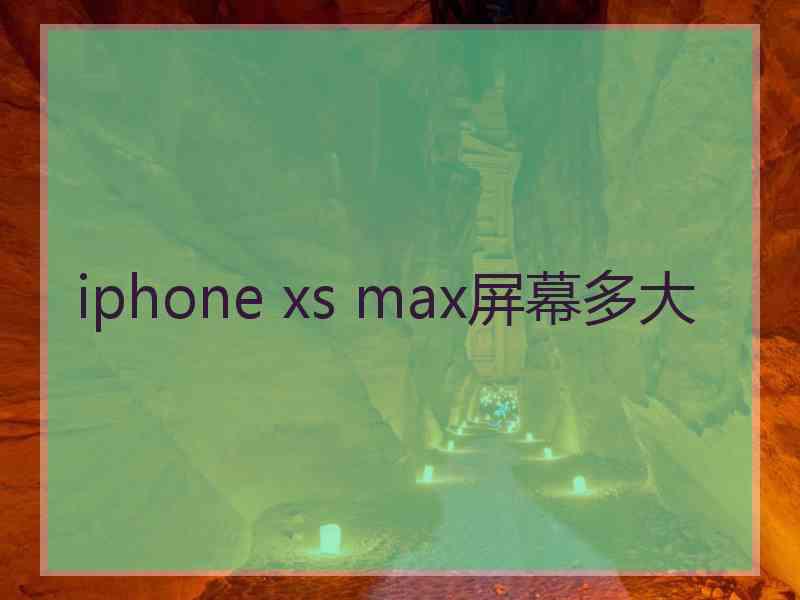 iphone xs max屏幕多大