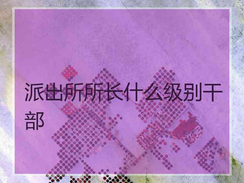 派出所所长什么级别干部