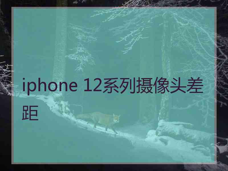 iphone 12系列摄像头差距