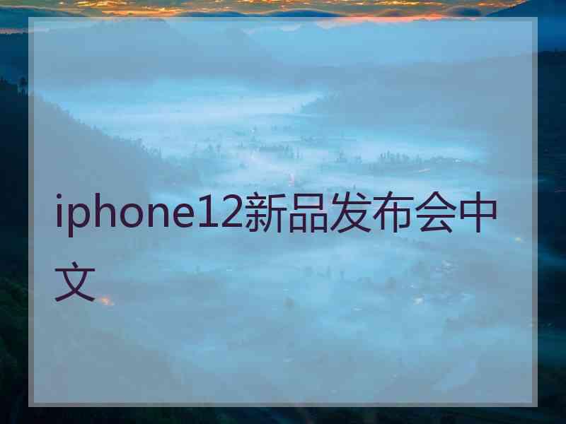 iphone12新品发布会中文