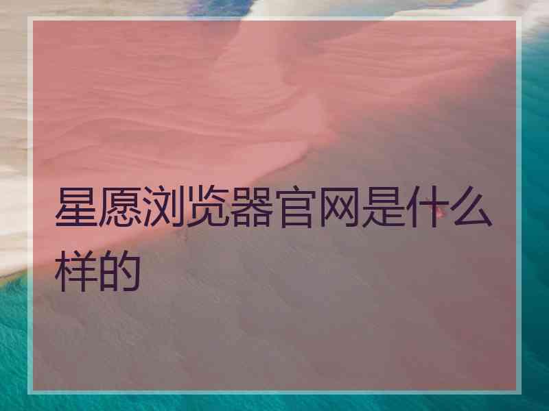 星愿浏览器官网是什么样的