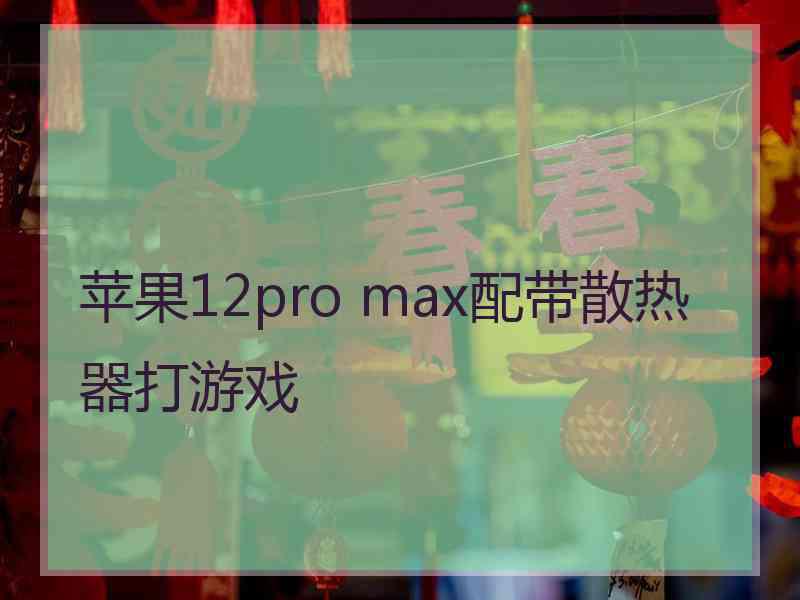 苹果12pro max配带散热器打游戏