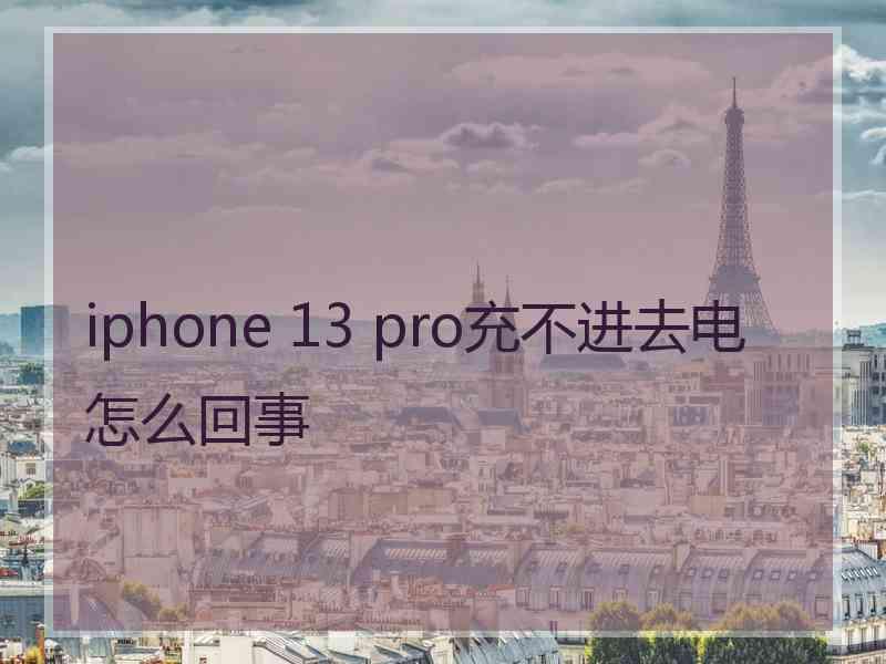 iphone 13 pro充不进去电怎么回事