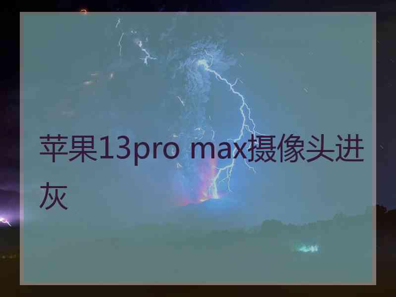 苹果13pro max摄像头进灰