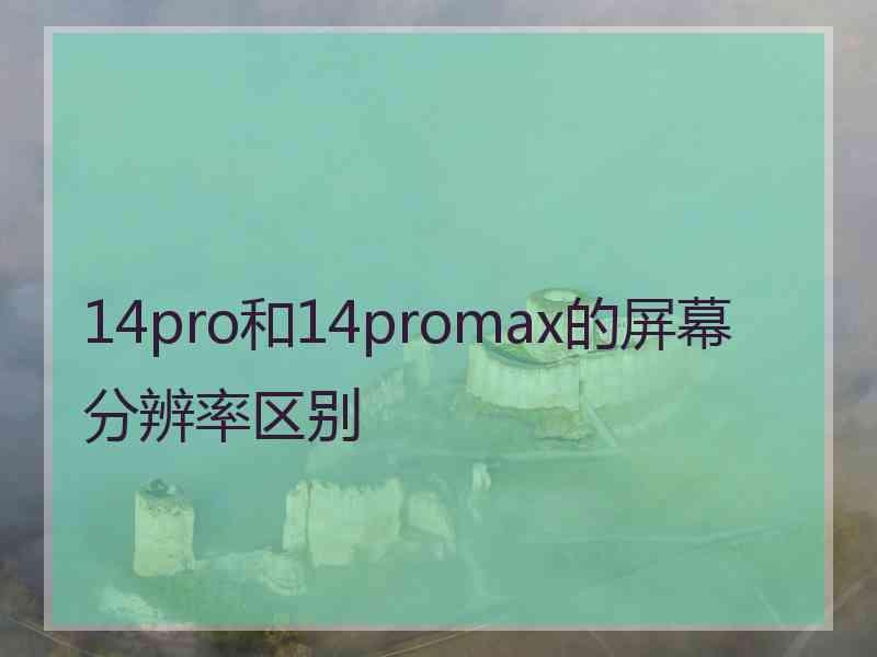 14pro和14promax的屏幕分辨率区别