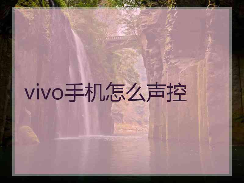 vivo手机怎么声控