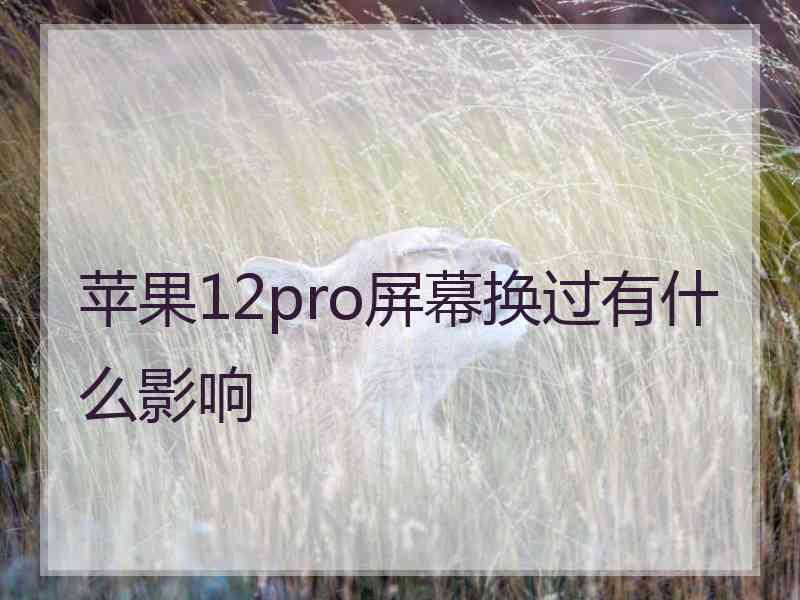 苹果12pro屏幕换过有什么影响