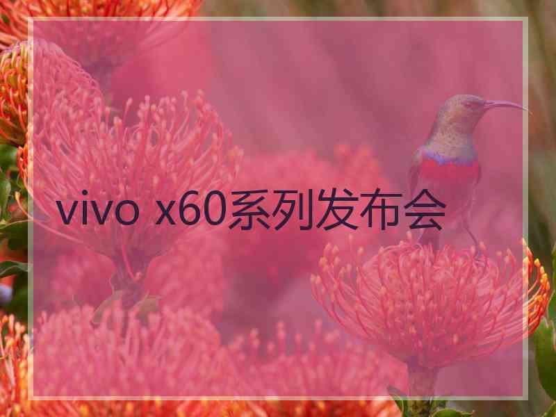 vivo x60系列发布会