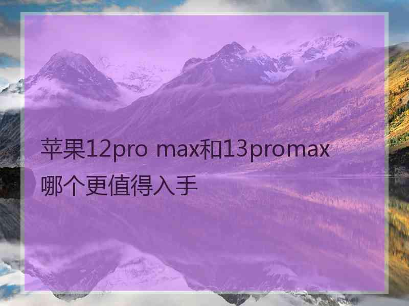 苹果12pro max和13promax哪个更值得入手