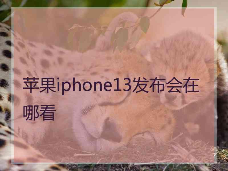 苹果iphone13发布会在哪看