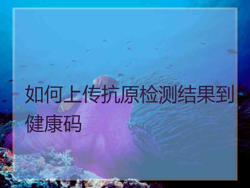 如何上传抗原检测结果到健康码