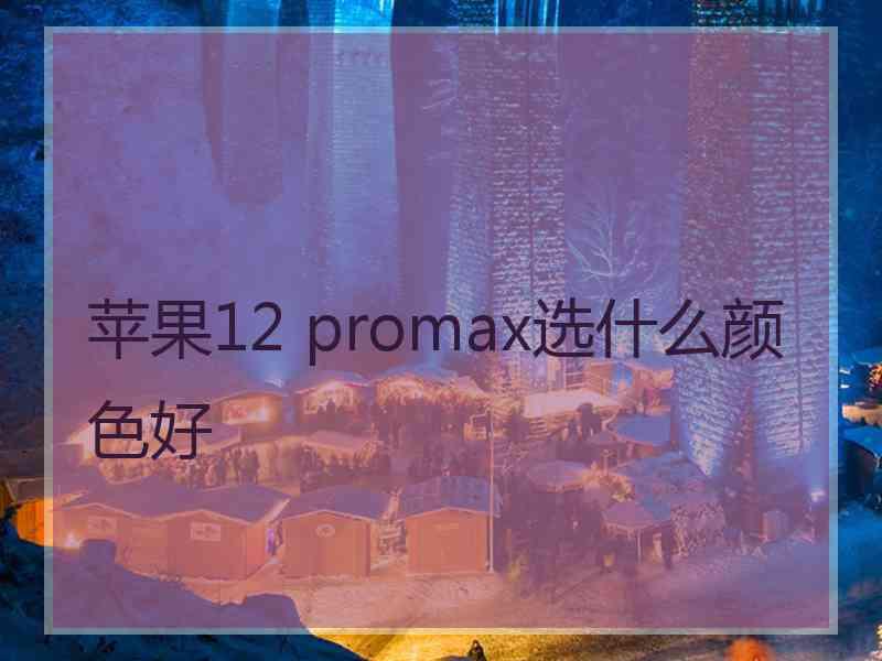 苹果12 promax选什么颜色好