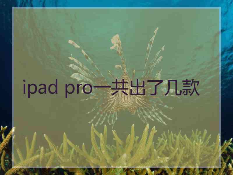 ipad pro一共出了几款