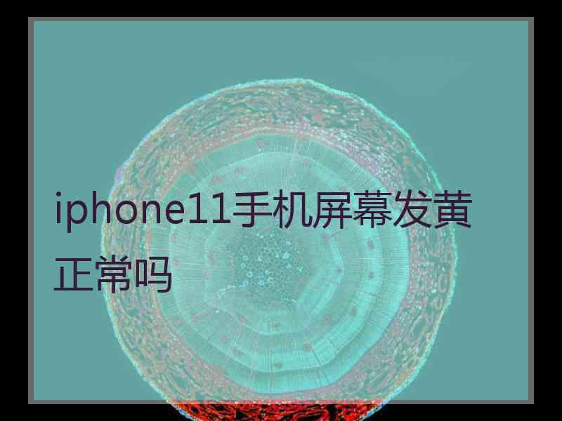 iphone11手机屏幕发黄正常吗