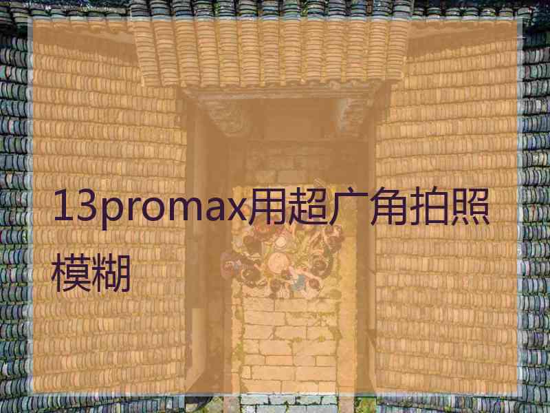 13promax用超广角拍照模糊