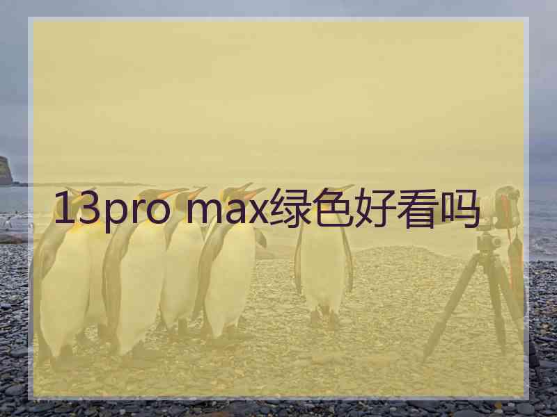 13pro max绿色好看吗