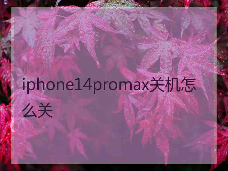 iphone14promax关机怎么关