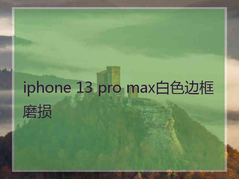 iphone 13 pro max白色边框磨损