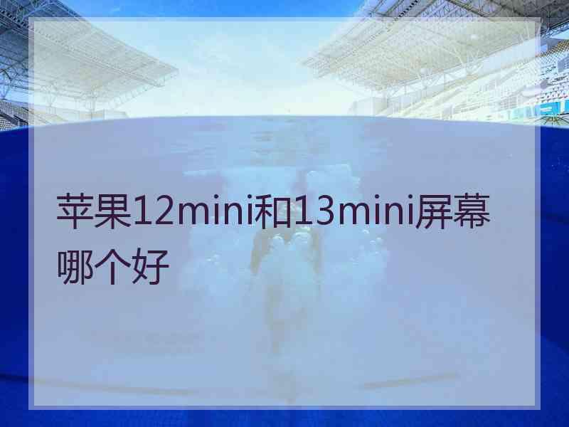 苹果12mini和13mini屏幕哪个好