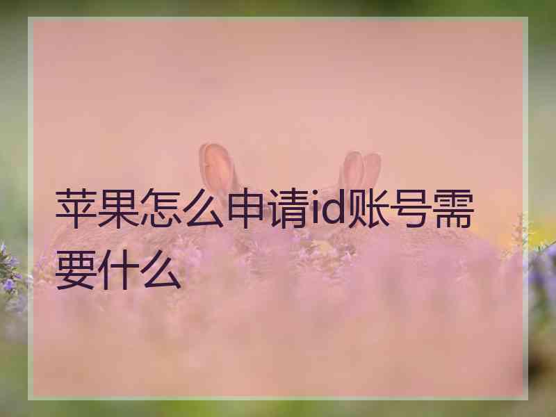 苹果怎么申请id账号需要什么