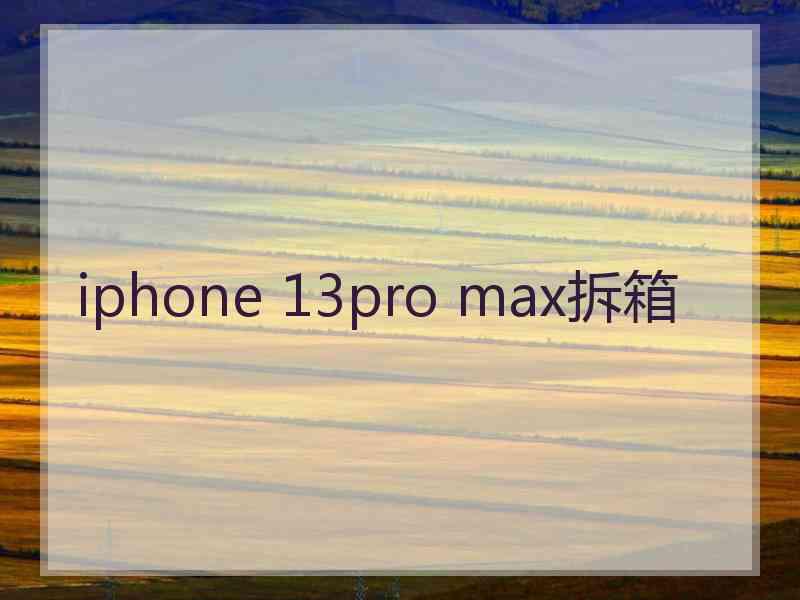 iphone 13pro max拆箱