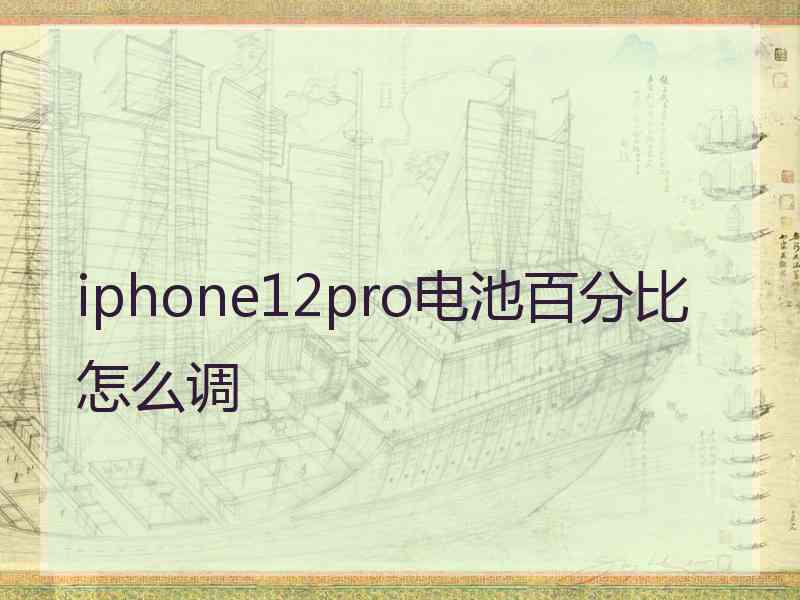 iphone12pro电池百分比怎么调