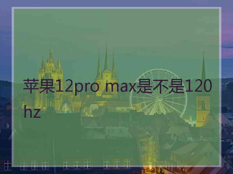 苹果12pro max是不是120hz