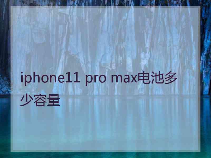 iphone11 pro max电池多少容量