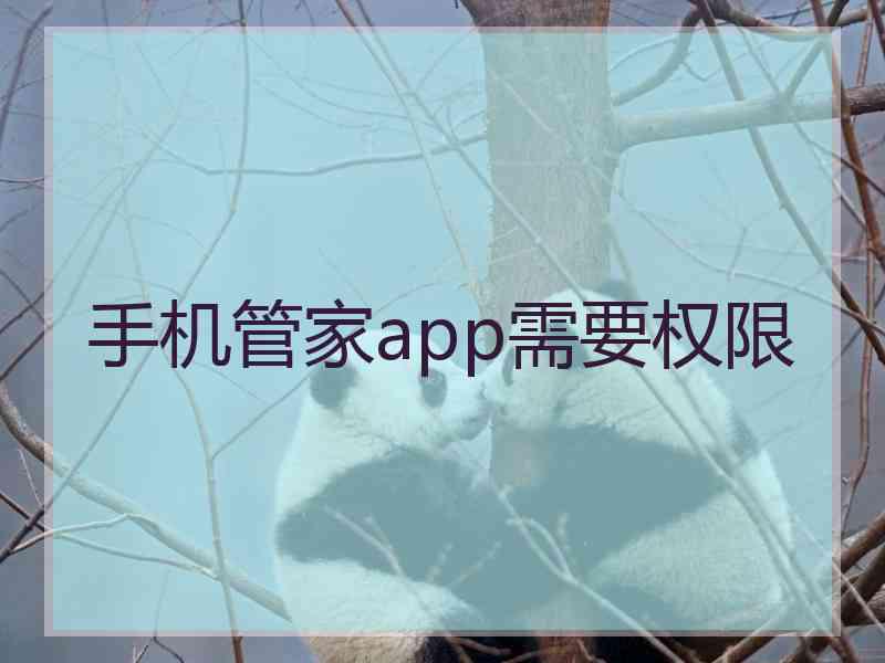 手机管家app需要权限