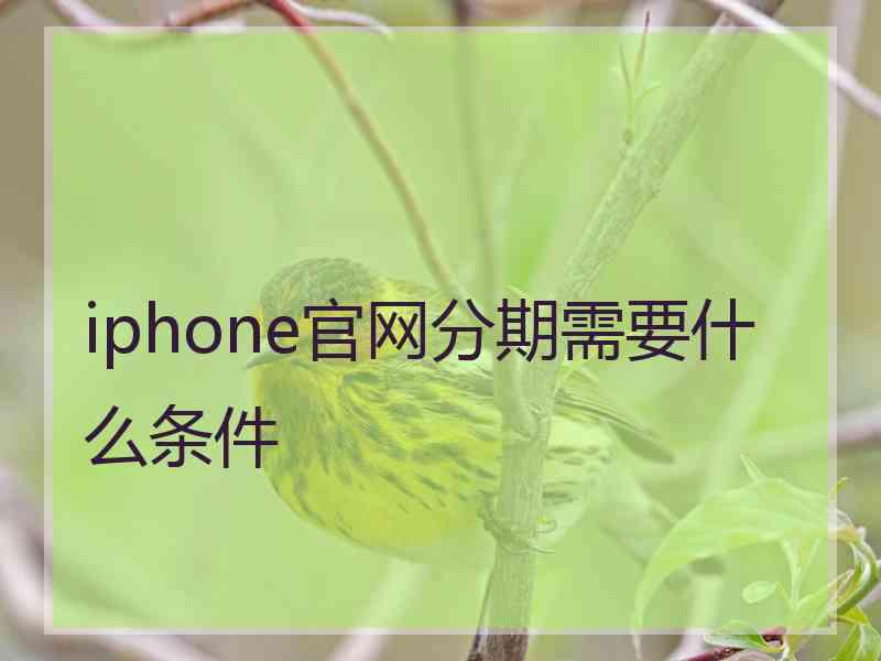 iphone官网分期需要什么条件