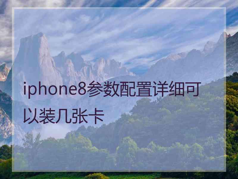 iphone8参数配置详细可以装几张卡