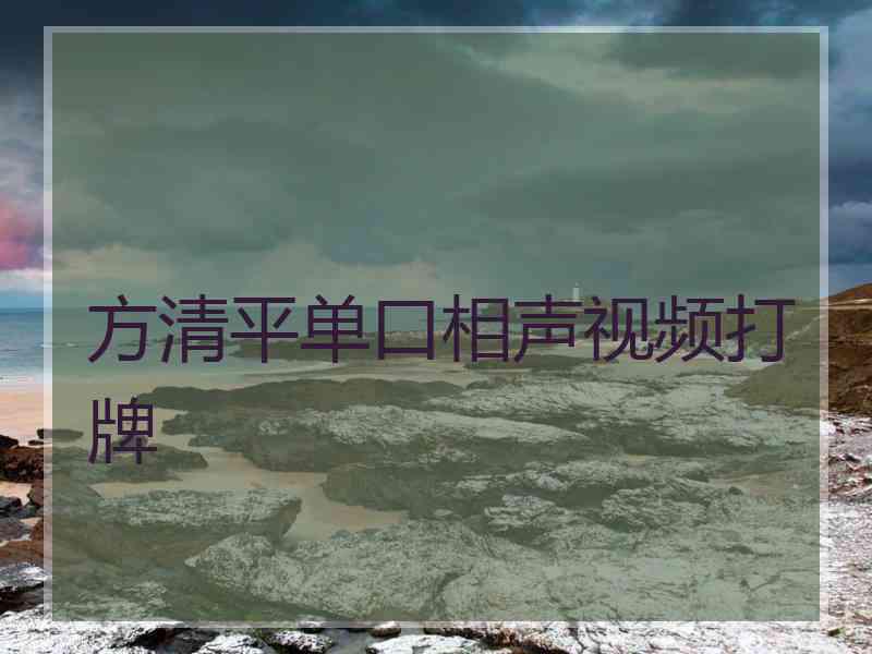 方清平单口相声视频打牌