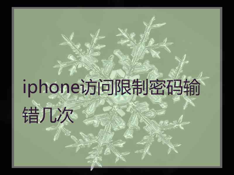 iphone访问限制密码输错几次