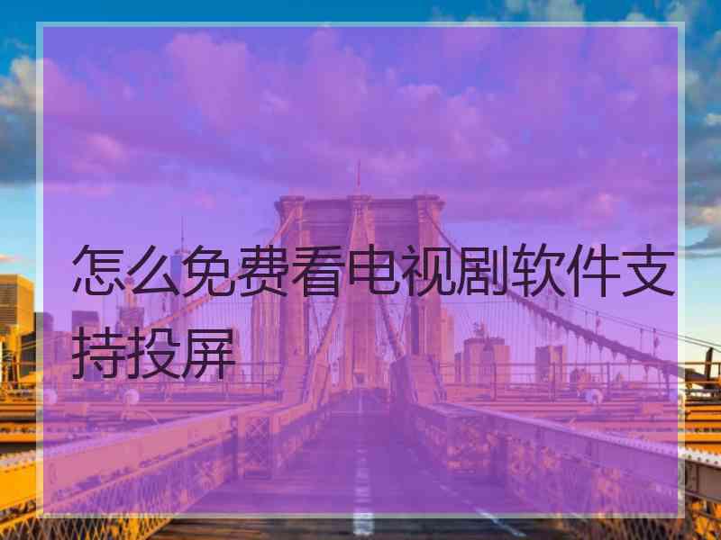 怎么免费看电视剧软件支持投屏